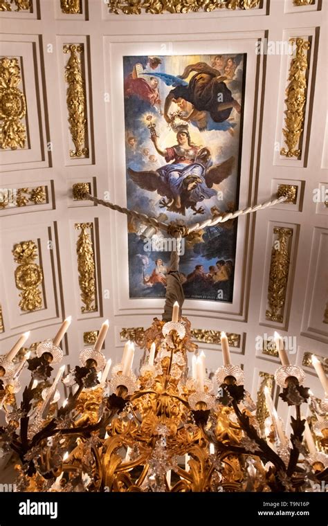 Paintings inside Royal Palace of Amsterdam in Dam Square - interior ...