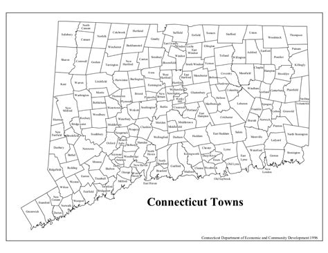 Printable Map Of Connecticut Towns