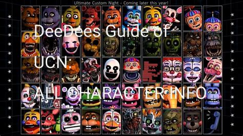 FNAF UCN: every character info. | Five Nights At Freddy's Amino