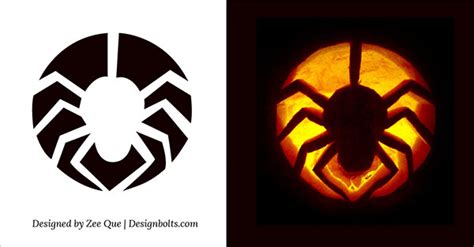 Free printable Spider halloween pumpkin carving pattern designs ...