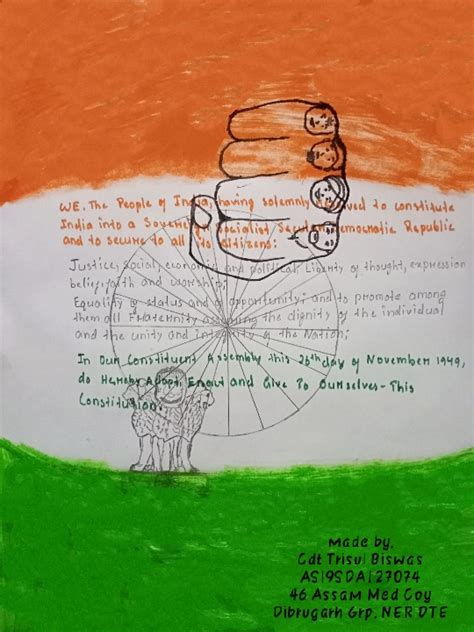 Poster draw on the Preamble of Indian Constitution – India NCC