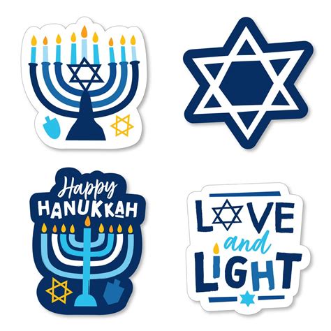 Hanukkah Menorah DIY Shaped Chanukah Holiday Party Cut-outs 24 Count - Etsy