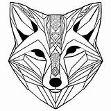 Geometric Fox coloring Page Lulu Pages sketch template