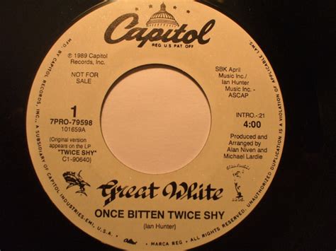 Great White - Once Bitten Twice Shy (Vinyl, 7", 45 RPM, Promo) | Discogs