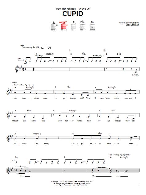 Cupid by Jack Johnson - Guitar Tab - Guitar Instructor