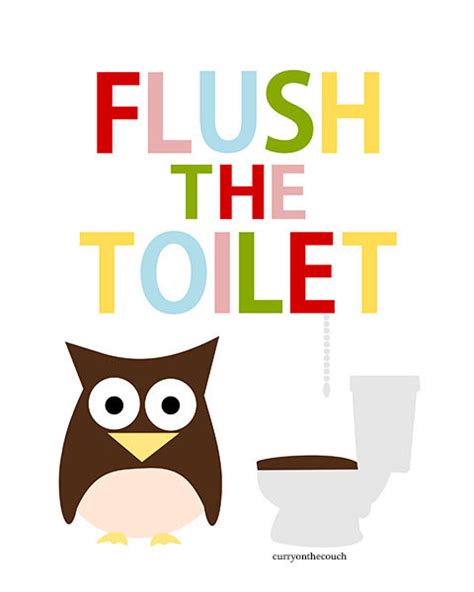 flush the toilet sign kids - Clip Art Library