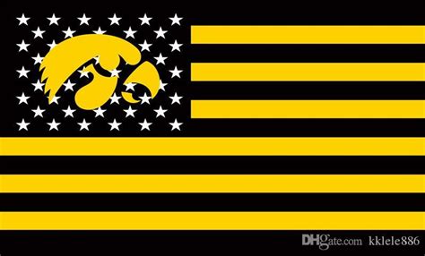 Iowa Hawkeyes Flag 90 x 150 cm Polyester r NCAA Stars And Stripes Outdoor Banner - Dealley