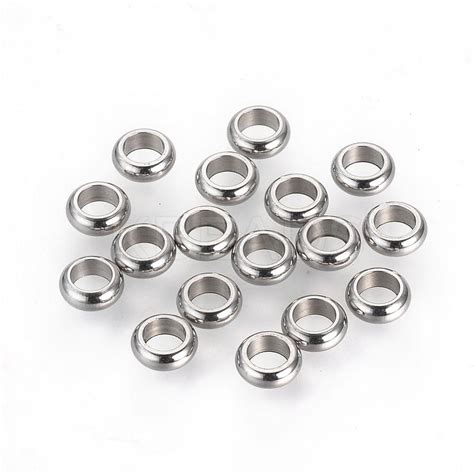 Wholesale 304 Stainless Steel Bead Spacers, Donut, Stainless Steel Color, 4.5x1.7mm, Hole: 2.7mm ...