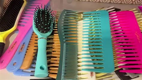 Long Handle Hair Styling Hair Combs Hair Straightener Magic Comb Professional Detangling Custom ...