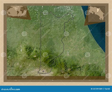 Heredia, Costa Rica. Low-res Satellite. Major Cities Stock Illustration ...