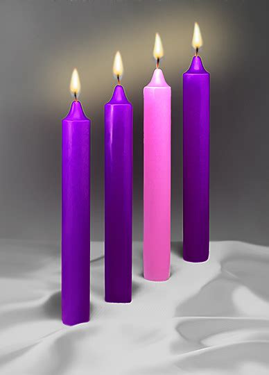 Emkay Advent Candle Set 12" X 1-1/2" - 3 Purple, 1 | Cokesbury