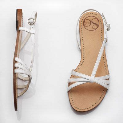 White Flat Sandals - CraftySandals.com