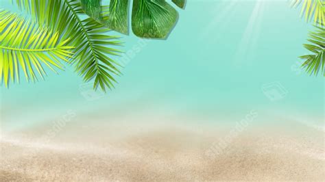 Geometric Beach Simple Green Plant Nature Powerpoint Background For ...