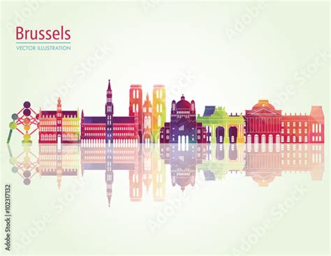 Brussels skyline detailed silhouette. Vector illustration Stock Vector ...