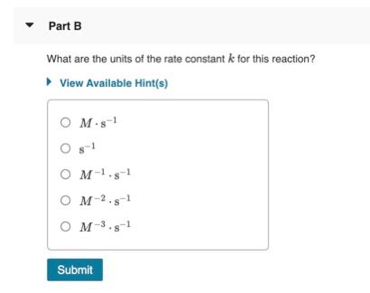 Solved Overall reaction order and rate-constant units The | Chegg.com