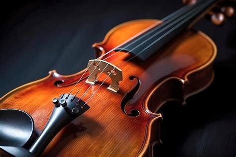 Premium Photo | Violin on a dark background closeup musical instrument generative ai