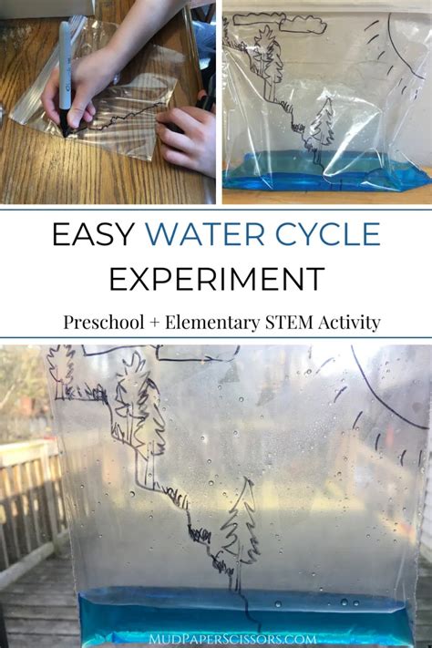 Easy Water Cycle Experiment - Mud Paper Scissors