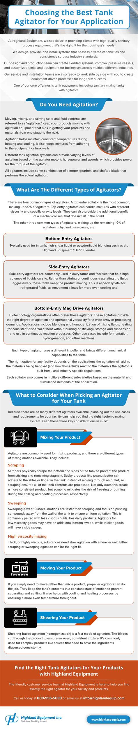 Choosing the Best Tank Agitator for Your Application - Highland Equipment Inc