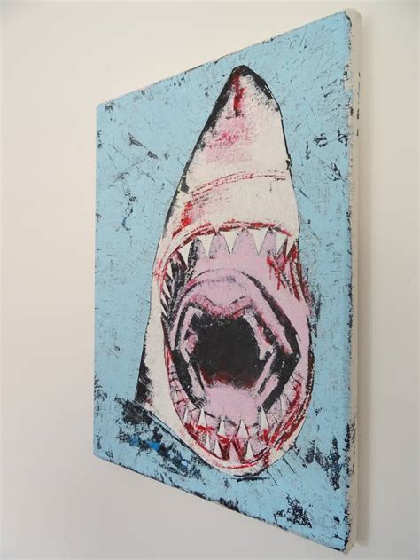 Great White Shark Attack Painting by Andy Shaw | Saatchi Art