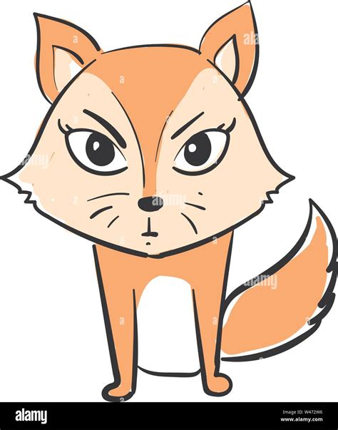 Angry fox, illustration, vector on white background Stock Vector Image ...