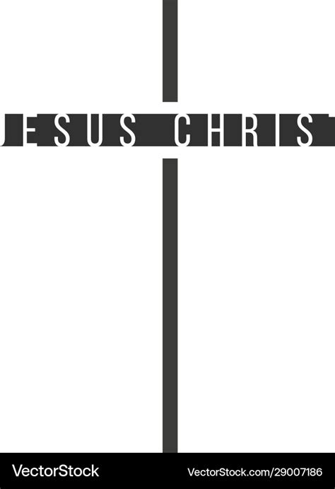 Words jesus christ in cross shape christian Vector Image