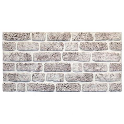 Have a question about Dundee Deco Falkirk Uffcott 39.4 in. x 19.7 in. White Grey Faux Brick ...