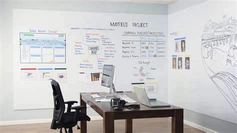 Magnetic board / erasable / wall-mounted / large-format - WHITEWALLS—Whiteboard Panels ...