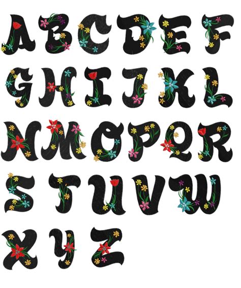 Graffiti Alphabet on Letters A-Z "Floral Fonts" Design | New Grafiti Makmu