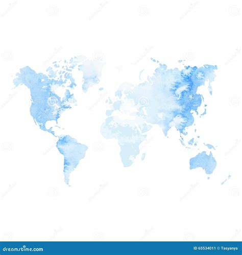 Watercolor World Map Stock Vector - Image: 65534011