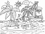 Cartoon Beach coloring Page sketch template
