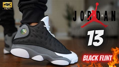 JORDAN 13 BLACK FLINT DETAILED REVIEW & ON FEET W LACE SWAPS!! - YouTube