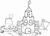 Beautiful sand Castle coloring Page sketch template