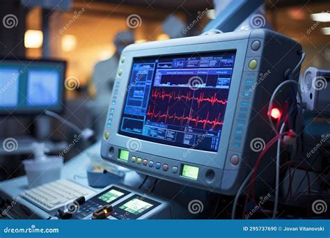 Hospital Surgery with Heart Rate Monitor Stock Illustration ...