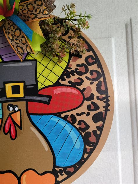 Turkey Door Hanger Thanksgiving Decor Turkey Wreath Turkey - Etsy