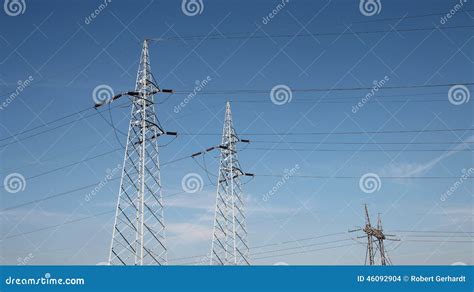 Electrical Transmission Towers Stock Photo - Image of electricity, engineering: 46092904