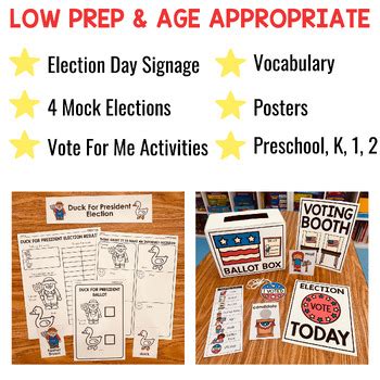 Election Activities For Kindergarten - Election Day 2020 by Simply Kinder