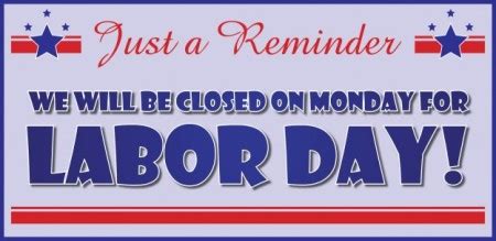 Labor Day Closed Signs Printable