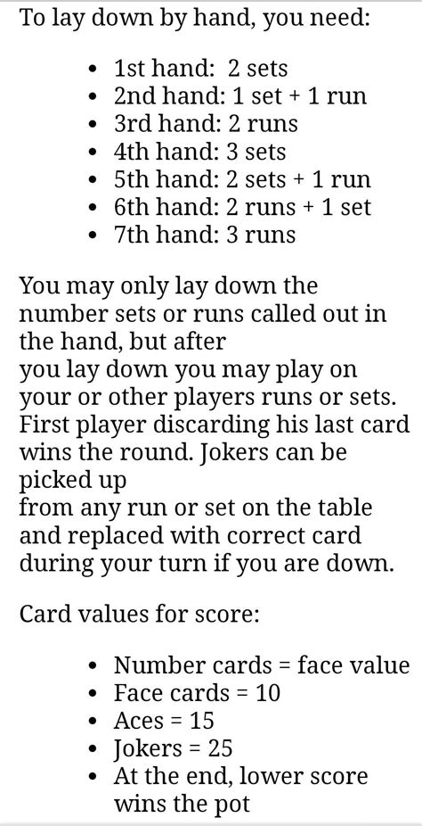 Shanghai Card Game Rules Printable