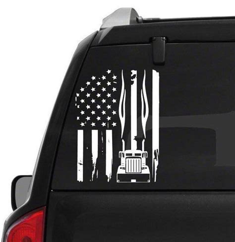 Truck Driver American Flag Decal Sticker Truck Driver Big Rig | Etsy