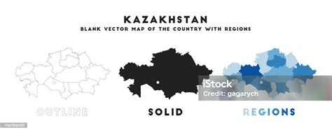 Kazakhstan Map Borders Of Kazakhstan For Your Infographic Vector ...