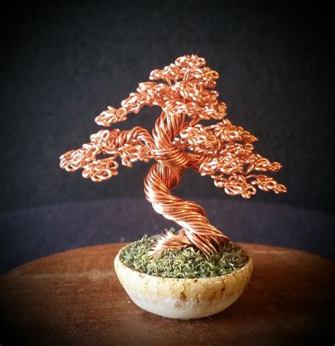 #130 Mini Copper Wire Tree Sculpture Sculpture by Ricks Tree Art