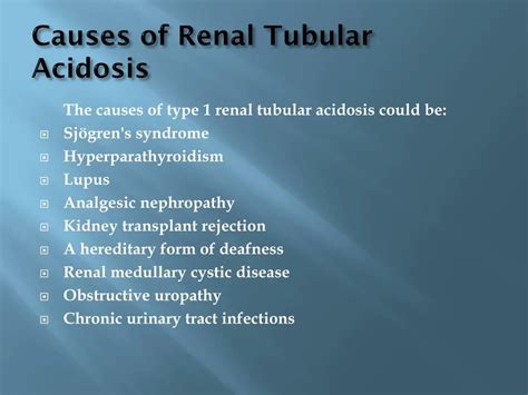 PPT - Renal Tubular Acidosis: Causes, Symptoms, Daignosis, Prevention and Treatment PowerPoint ...