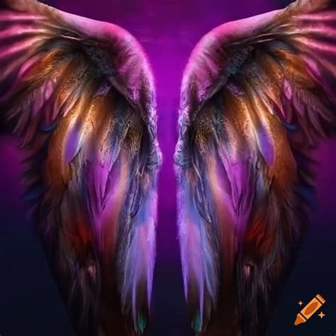 Detailed and vibrant angel wings on Craiyon