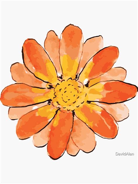 "Orange Flower" Sticker by DavidAlan | Redbubble