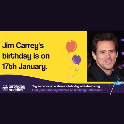 Jim Carrey's birthday is 17th January 1962