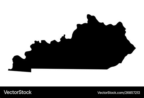 Kentucky state silhouette map Royalty Free Vector Image