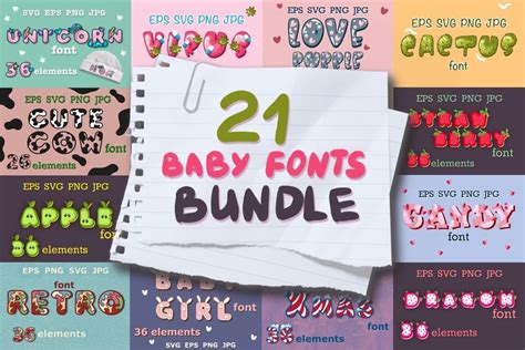 Baby Fonts Bundle Bundle · Creative Fabrica