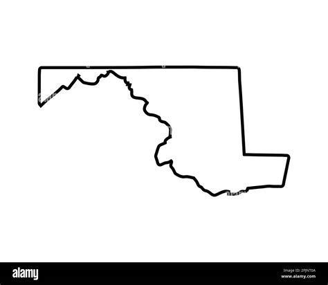 Maryland state map. US state map. Maryland outline symbol. Vector ...