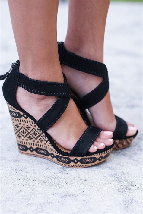 Remi Black Wedges | Cute Wedges | Online Boutiques – Saved by the Dress