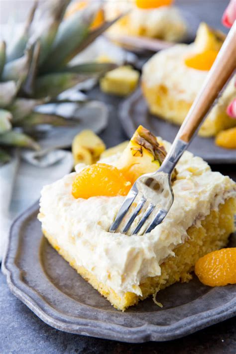 Mandarin Orange Cake with Pineapple Fluff Frosting - Easy Peasy Meals